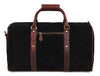 Pomona Leather Suede Weekender Bag - Black - Aaron Leather Goods