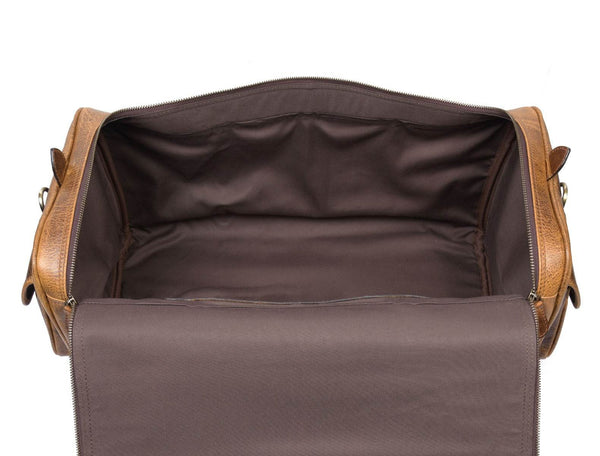Acoma Leather Travel Bag - Caramel (TB - 20 ) - Aaron Leather Goods