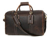 Austin Leather Overnight Bag with Wallet & Toiletry Bag Combo - Dark Brown - Aaron Leather Goods