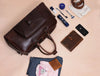 Bordeaux Leather Duffle Bag – Walnut Brown - Aaron Leather Goods