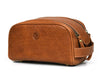 Omaha Leather Toiletry Bag - Tawny Brown - Aaron Leather Goods