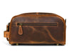 Omaha Leather Toiletry Bag - Penny Brown - Aaron Leather Goods