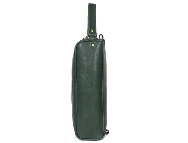 Andalusia Leather Shoe Bag - Green - Aaron Leather Goods