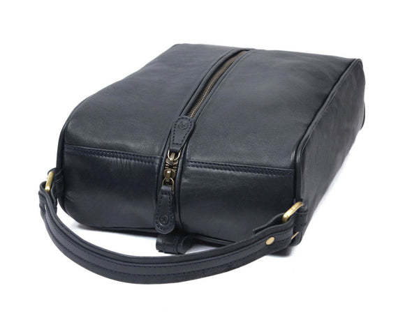 Andalusia Leather Shoe Bag - Black ( WB - 118 - E ) - Aaron Leather Goods
