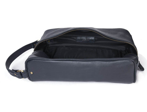 Andalusia Leather Shoe Bag - Black ( WB - 118 - E ) - Aaron Leather Goods