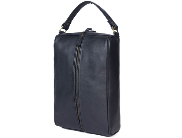 Andalusia Leather Shoe Bag - Black ( WB - 118 - E ) - Aaron Leather Goods