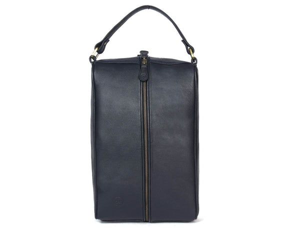 Andalusia Leather Shoe Bag - Black ( WB - 118 - E ) - Aaron Leather Goods