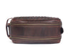 Woven Leather Toiletry Bag – Vintage Brown - Aaron Leather Goods