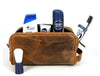 Tampa Leather Toiletry Bag - Caramel - Aaron Leather Goods