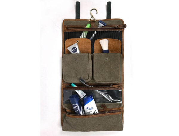 Lexington Leather Toiletry Bag - Vintage Brown - Aaron Leather Goods