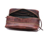 Tampa Leather Toiletry Bag - Walnut Brown - Aaron Leather Goods