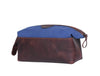 Valencia Canvas Leather Toiletry Bag - Blue - Aaron Leather Goods