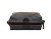 Valencia Canvas Leather Toiletry Bag - Vintage Brown - Aaron Leather Goods