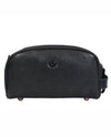 Omaha Leather Toiletry Bag - Raven Black - Aaron Leather Goods