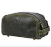Omaha Leather Toiletry Bag - Seaweed Green - Aaron Leather Goods