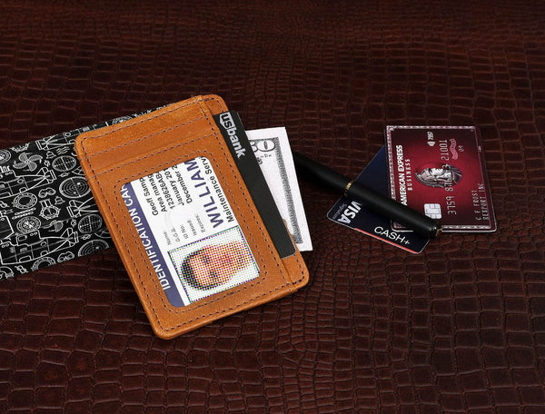 Utrera Leather Credit Card Holder - Caramel Brown - Aaron Leather Goods