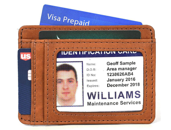 Utrera Leather Credit Card Holder - Chestnut - Aaron Leather Goods