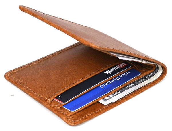 Osuna Mens Leather Wallet - Chestnut - Aaron Leather Goods
