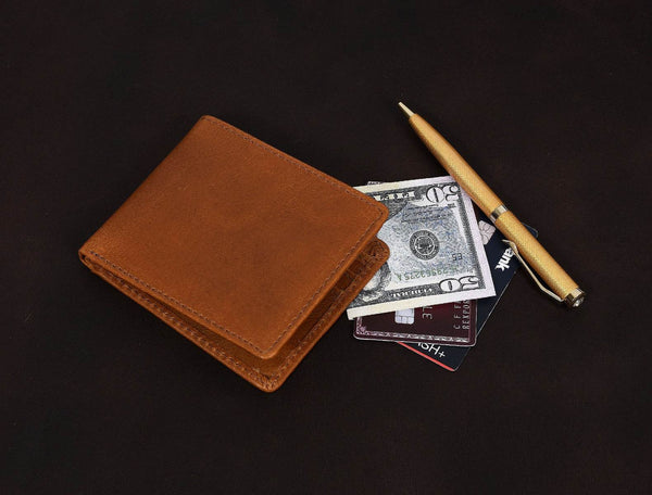 Osuna Mens Leather Wallet - Chestnut - Aaron Leather Goods