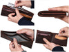 Montilla Leather Bifold Mens Wallet - Walnut Brown - Aaron Leather Goods