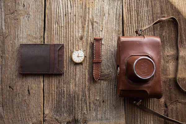 Sestao Leather Minimalist Money Clip Wallet - Walnut Brown - Aaron Leather Goods