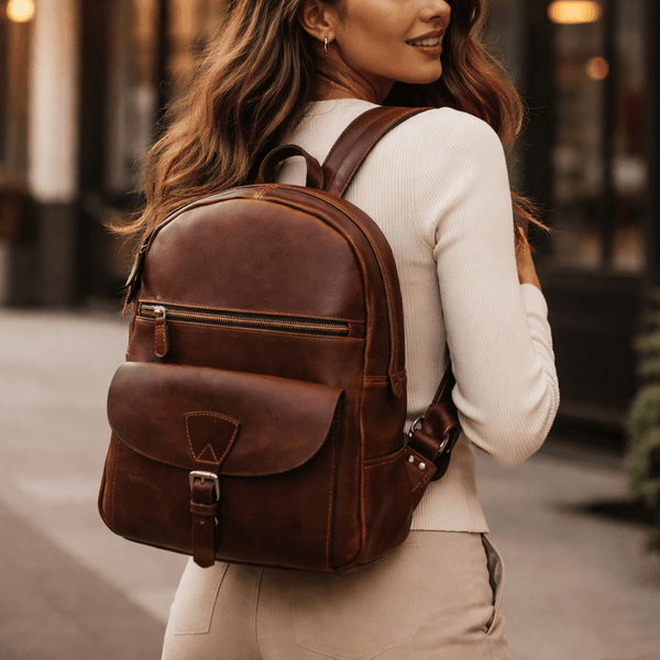 Marseille Leather Backpack – Walnut Brown - Aaron Leather Goods