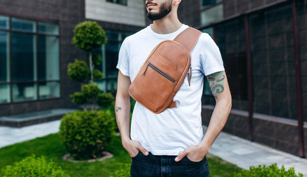 Oviedo Cross Body Bag - Caramel Brown - Aaron Leather Goods