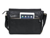 Savona Leather Messenger Bag - Raven Black - Aaron Leather Goods