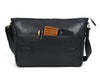 Savona Leather Messenger Bag - Raven Black - Aaron Leather Goods