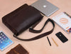 Villandry Leather Messenger Bag - Walnut Brown - Aaron Leather Goods