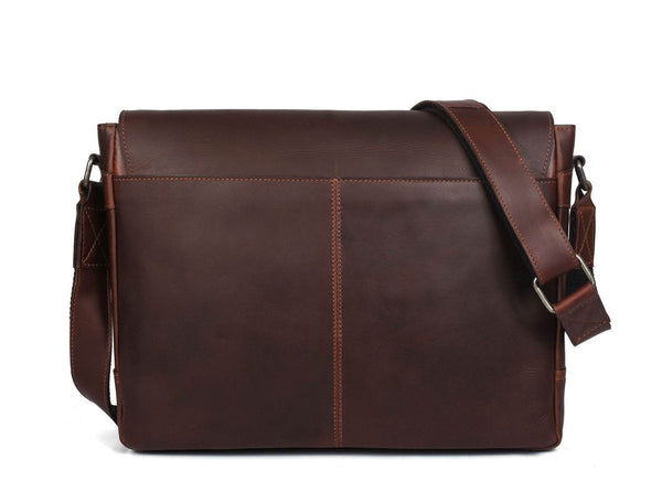 Villandry Leather Messenger Bag - Walnut Brown - Aaron Leather Goods
