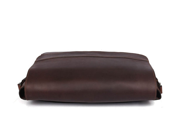 Villandry Leather Messenger Bag - Walnut Brown - Aaron Leather Goods