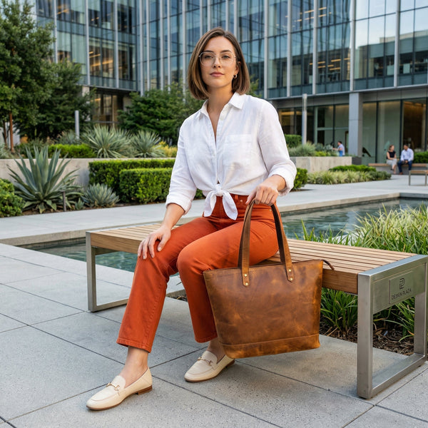 Mieres Travel Tote Bag – Chestnut - Aaron Leather Goods Inc