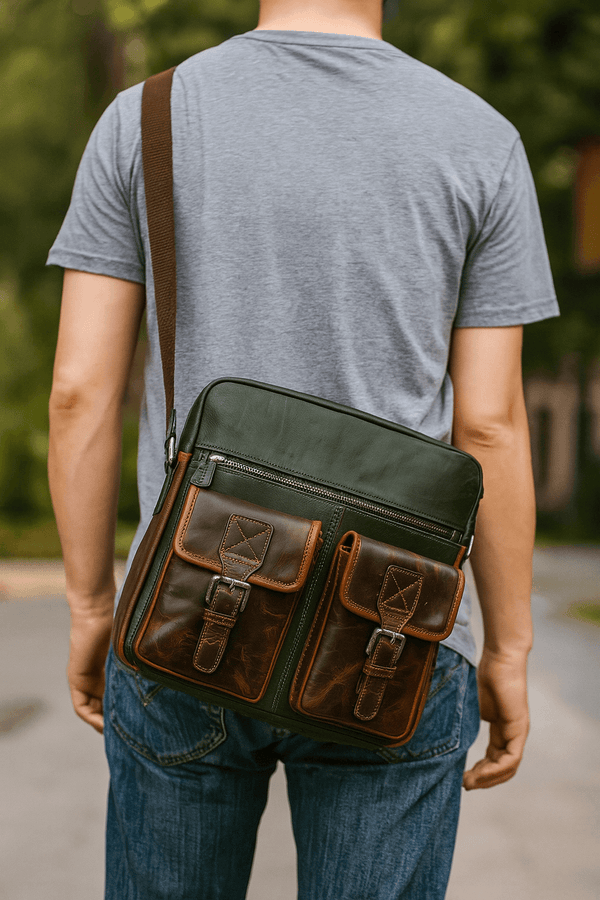 Leather Messenger Bag - MB - 239 - Aaron Leather Goods