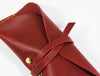 Nantes Leather Eyewear Case - Distressed Red - Aaron Leather Goods