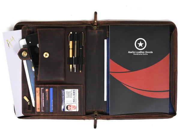 Asturias Leather Organizer - Walnut Brown - Aaron Leather Goods