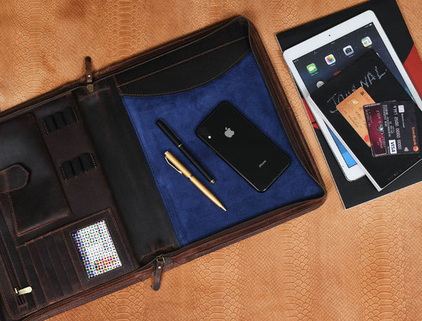 Asturias Leather Organizer - Walnut Brown - Aaron Leather Goods