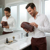 Omaha Leather Toiletry Bag - Walnut Brown - Aaron Leather Goods Inc