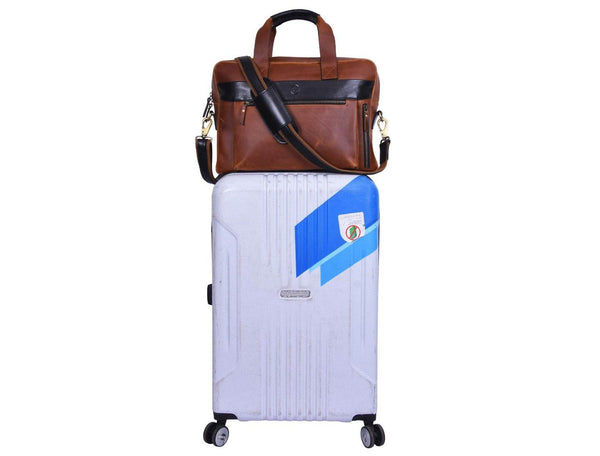 Brooklyn Leather Office Bag - Lux Tan - Aaron Leather Goods