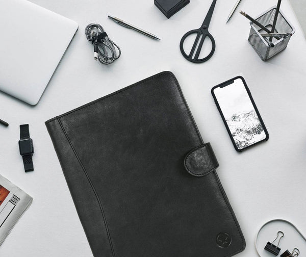 Marsala Leather Organizer - Black - Aaron Leather Goods