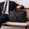 Premium Black Leather Laptop Bag – Stylish Office Briefcase