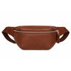 Premium Black Leather Travel Fanny Pack - Brown - Aaron Leather Goods Inc