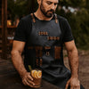 Premium Black Leather Utility Apron with Tool Pockets - Aaron Leather Goods