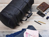 Cordoba Leather Barrel Bag - Raven Black - Aaron Leather Goods