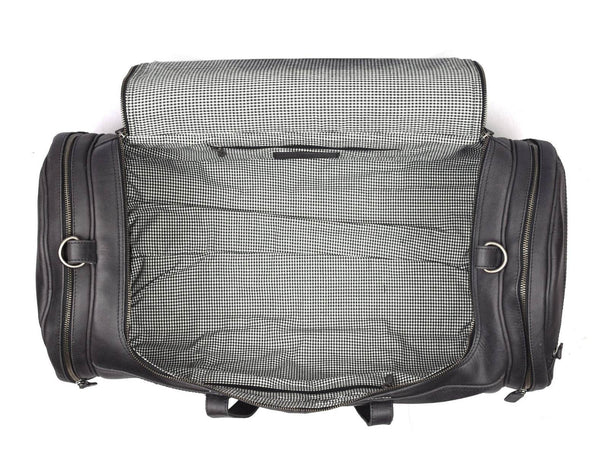 Cordoba Leather Barrel Bag - Raven Black - Aaron Leather Goods