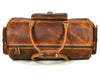 Pamplona Leather Duffle bag - Caramel Brown - Aaron Leather Goods