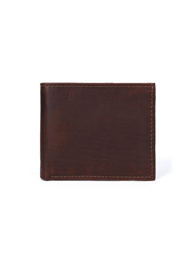 Cuenca Leather Bifold Mens Wallet - Walnut Brown - Aaron Leather Goods