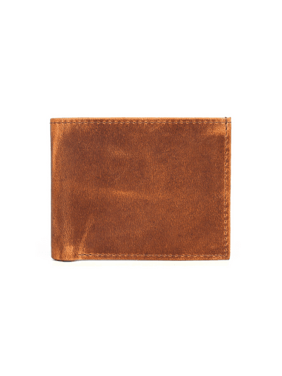 Cuenca Leather Bifold Mens Wallet - Caramel Brown - Aaron Leather Goods