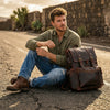 Vintage Full - Grain Leather Backpack – Travel, Work & Laptop Bag - Aaron Leather Goods Inc