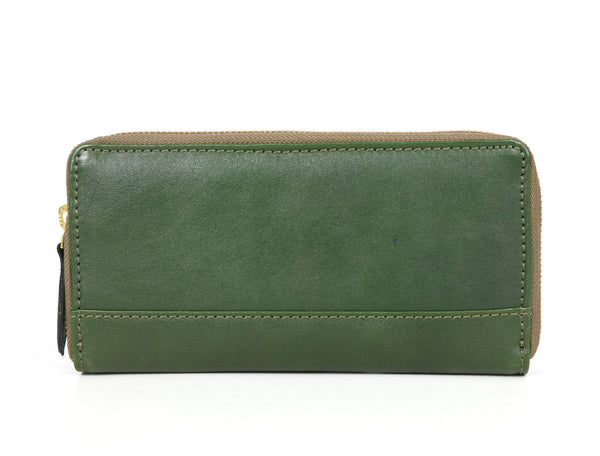 Vintage Full - Grain Leather Zip Wallet | Compact Travel Wallet for Men & Women - Aaron Leather Goods